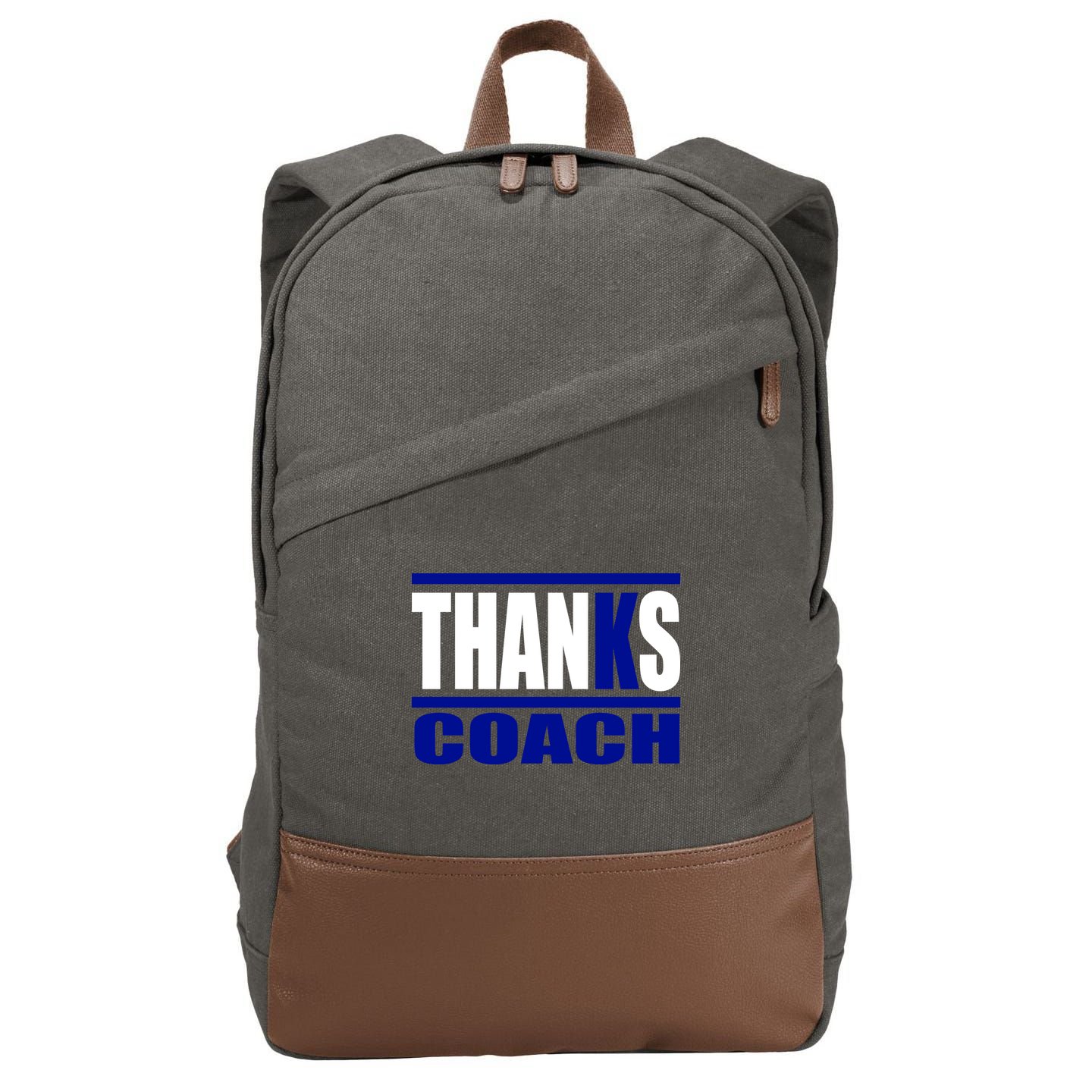 Thanks Coach K Basketball Cotton Canvas Backpack