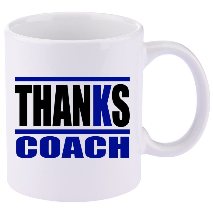 Thanks Coach K Basketball 11oz C Handle Ceramic Mug