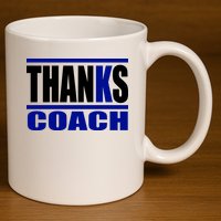 Thanks Coach K Basketball 11oz C Handle Ceramic Mug