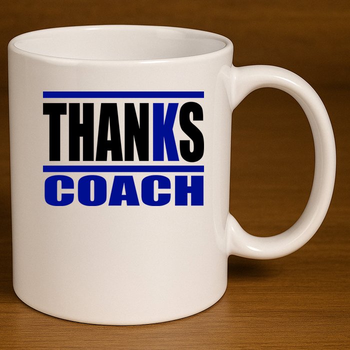 Thanks Coach K Basketball 11oz C Handle Ceramic Mug