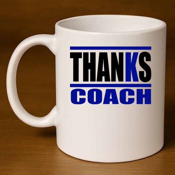 Thanks Coach K Basketball 11oz C Handle Ceramic Mug