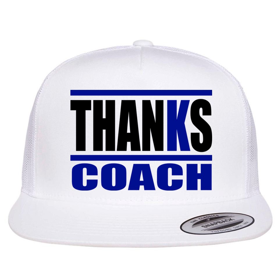 Thanks Coach K Basketball Flat Bill Trucker Hat