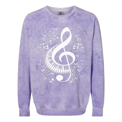 Treble Clef Keyboard Classical Music Notes Pianist Colorblast Crewneck Sweatshirt