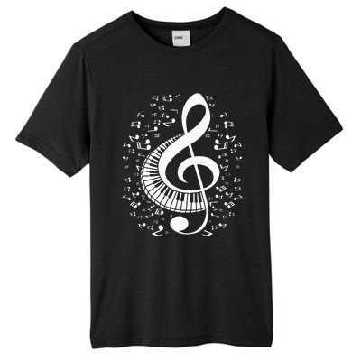 Treble Clef Keyboard Classical Music Notes Pianist Tall Fusion ChromaSoft Performance T-Shirt