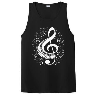 Treble Clef Keyboard Classical Music Notes Pianist PosiCharge Competitor Tank