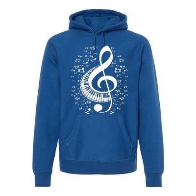 Treble Clef Keyboard Classical Music Notes Pianist Premium Hoodie