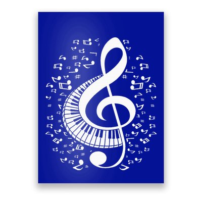 Treble Clef Keyboard Classical Music Notes Pianist Poster