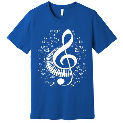 Treble Clef Keyboard Classical Music Notes Pianist Premium T-Shirt