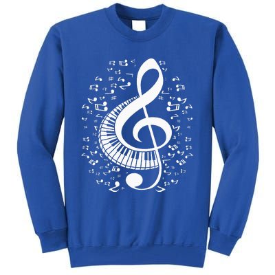 Treble Clef Keyboard Classical Music Notes Pianist Tall Sweatshirt