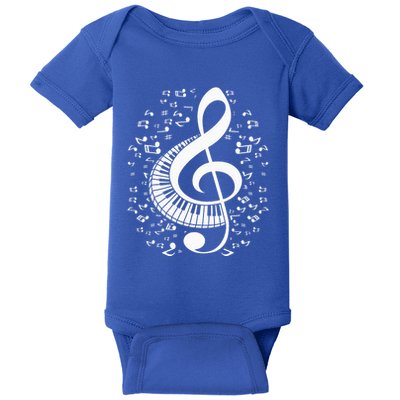 Treble Clef Keyboard Classical Music Notes Pianist Baby Bodysuit