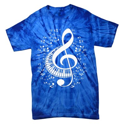 Treble Clef Keyboard Classical Music Notes Pianist Tie-Dye T-Shirt