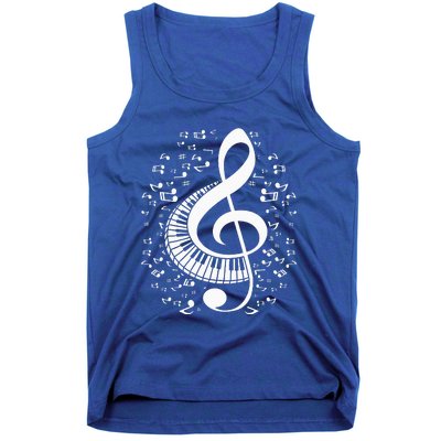 Treble Clef Keyboard Classical Music Notes Pianist Tank Top