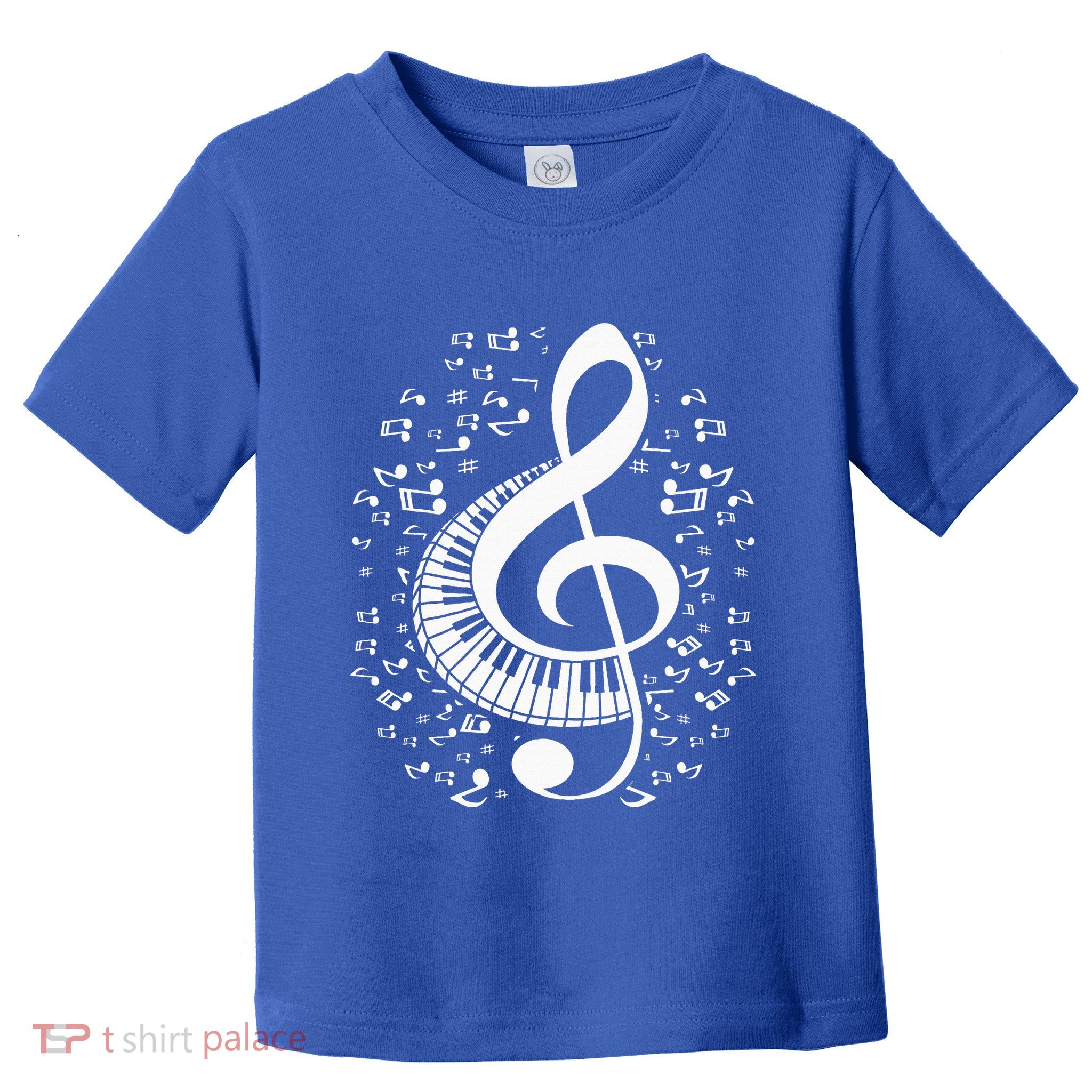 Treble Clef Keyboard Classical Music Notes Pianist Toddler T-Shirt