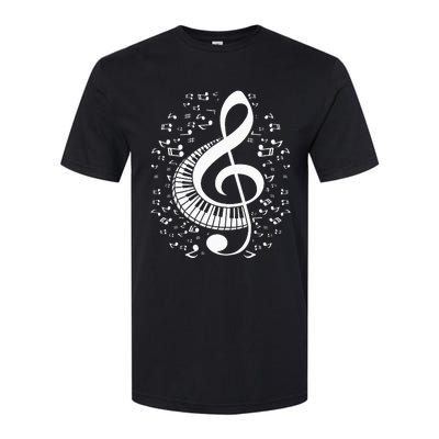 Treble Clef Keyboard Classical Music Notes Pianist Softstyle CVC T-Shirt