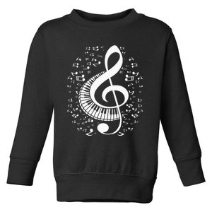 Treble Clef Keyboard Classical Music Notes Pianist Piano Toddler Sweatshirt