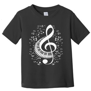 Treble Clef Keyboard Classical Music Notes Pianist Piano Toddler T-Shirt