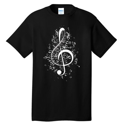 Treble Clef Keys Piano Player Pianist Classical Music Tall T-Shirt