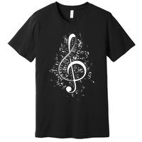 Treble Clef Keys Piano Player Pianist Classical Music Premium T-Shirt