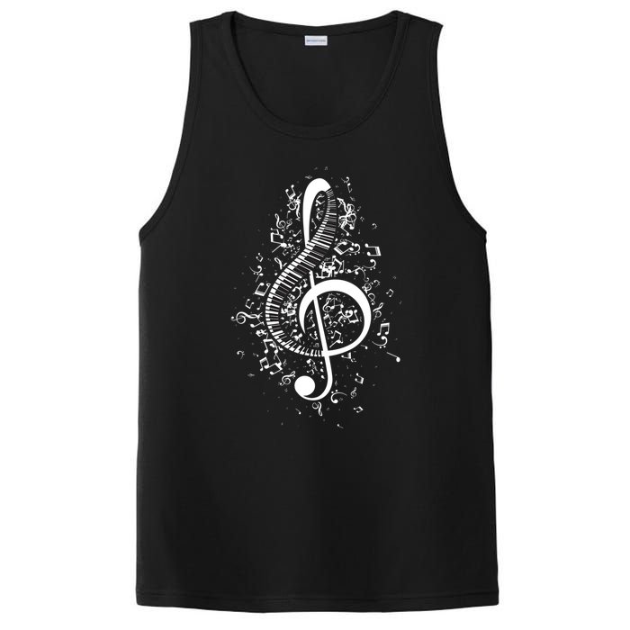 Treble Clef Keys Piano Player Pianist Classical Music PosiCharge Competitor Tank