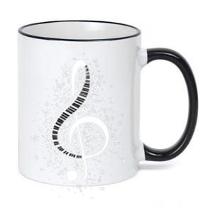 Treble Clef Keys Piano Player Pianist Classical Music 11oz Black Color Changing Mug