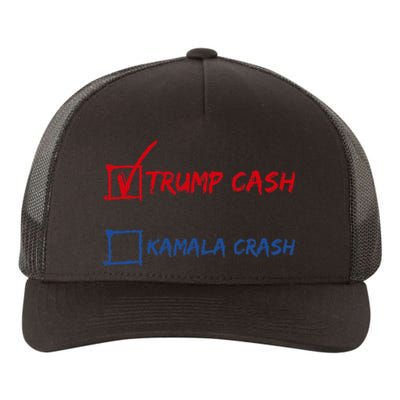 Trump Cash Kamala Crash Donald Trump 2024 For President Yupoong Adult 5-Panel Trucker Hat