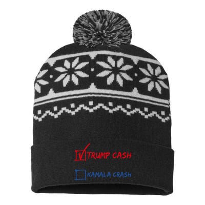 Trump Cash Kamala Crash Donald Trump 2024 For President USA-Made Snowflake Beanie