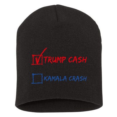 Trump Cash Kamala Crash Donald Trump 2024 For President Short Acrylic Beanie