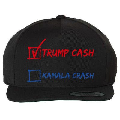 Trump Cash Kamala Crash Donald Trump 2024 For President Wool Snapback Cap