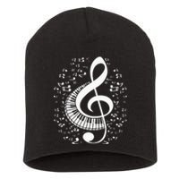 Treble Clef Keyboard Classical Music Notes Pianist Piano Short Acrylic Beanie