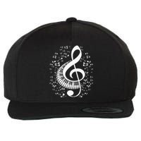 Treble Clef Keyboard Classical Music Notes Pianist Piano Wool Snapback Cap