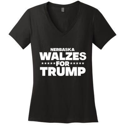 The Charlie Kirk Show Nebraska Walzes For Trump Women's V-Neck T-Shirt