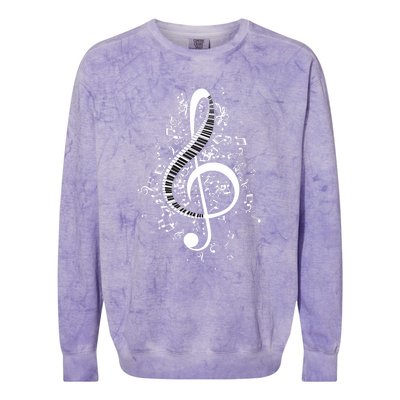 Treble Clef Keys Piano Player Pianist Classical Music Colorblast Crewneck Sweatshirt