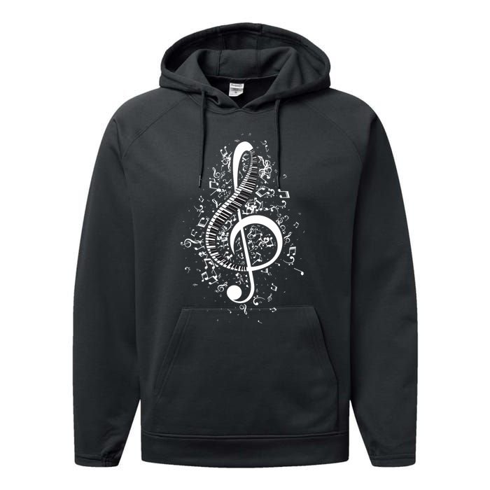 Treble Clef Keys Piano Player Pianist Classical Music Performance Fleece Hoodie