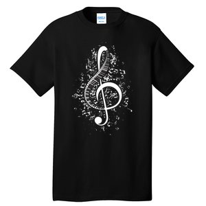 Treble Clef Keys Piano Player Pianist Classical Music Tall T-Shirt