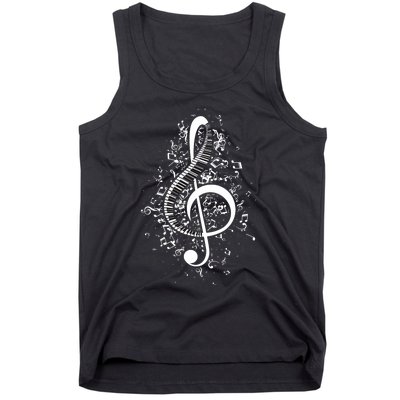 Treble Clef Keys Piano Player Pianist Classical Music Tank Top