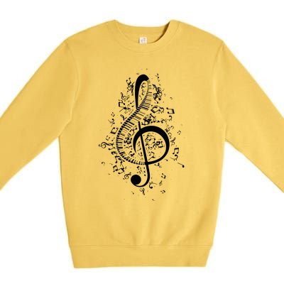 Treble Clef Keys Piano Player Pianist Classical Music Premium Crewneck Sweatshirt