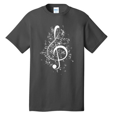 Treble Clef Keys Piano Player Pianist Classical Music Tall T-Shirt