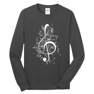 Treble Clef Keys Piano Player Pianist Classical Music Tall Long Sleeve T-Shirt