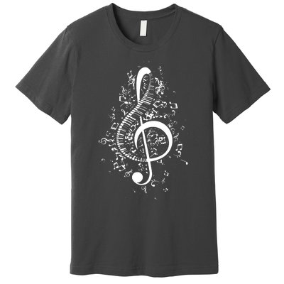 Treble Clef Keys Piano Player Pianist Classical Music Premium T-Shirt