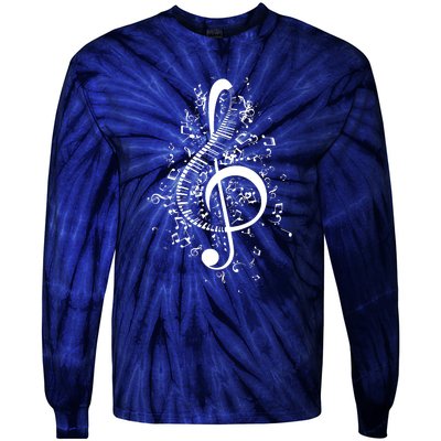 Treble Clef Keys Piano Player Pianist Classical Music Tie-Dye Long Sleeve Shirt