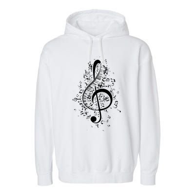 Treble Clef Keys Piano Player Pianist Classical Music Garment-Dyed Fleece Hoodie