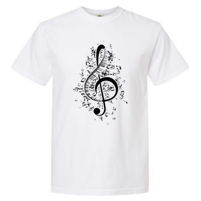 Treble Clef Keys Piano Player Pianist Classical Music Garment-Dyed Heavyweight T-Shirt