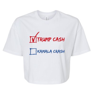 Trump Cash Kamala Crash Donald Trump 2024 Bella+Canvas Jersey Crop Tee