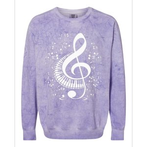 Treble Clef Keyboard Classical Music Notes Pianist Piano Colorblast Crewneck Sweatshirt