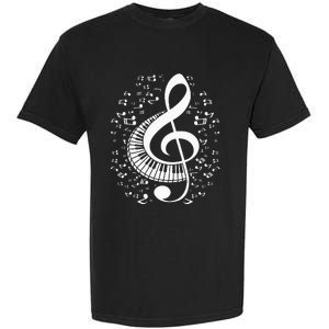 Treble Clef Keyboard Classical Music Notes Pianist Piano Garment-Dyed Heavyweight T-Shirt