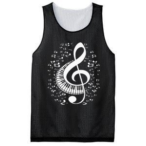 Treble Clef Keyboard Classical Music Notes Pianist Piano Mesh Reversible Basketball Jersey Tank