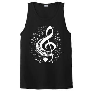 Treble Clef Keyboard Classical Music Notes Pianist Piano PosiCharge Competitor Tank