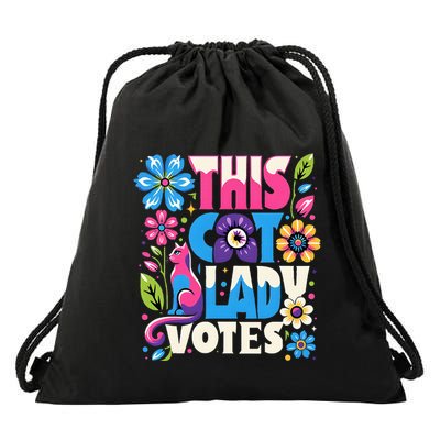 This Cat Lady Votes Ladies Is Voting Kamala Support Kamala Drawstring Bag