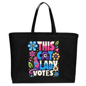 This Cat Lady Votes Ladies Is Voting Kamala Support Kamala Cotton Canvas Jumbo Tote