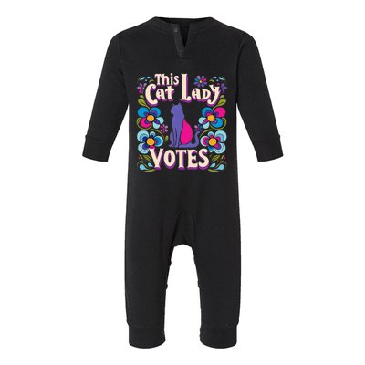 This Cat Lady Votes Ladies Is Voting Kamala Cat Ladies Infant Fleece One Piece